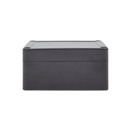 Gabinete Plástico Negro para Exterior (IP65) de 100 x 68 x 50 mm Cierre por Tornillos.