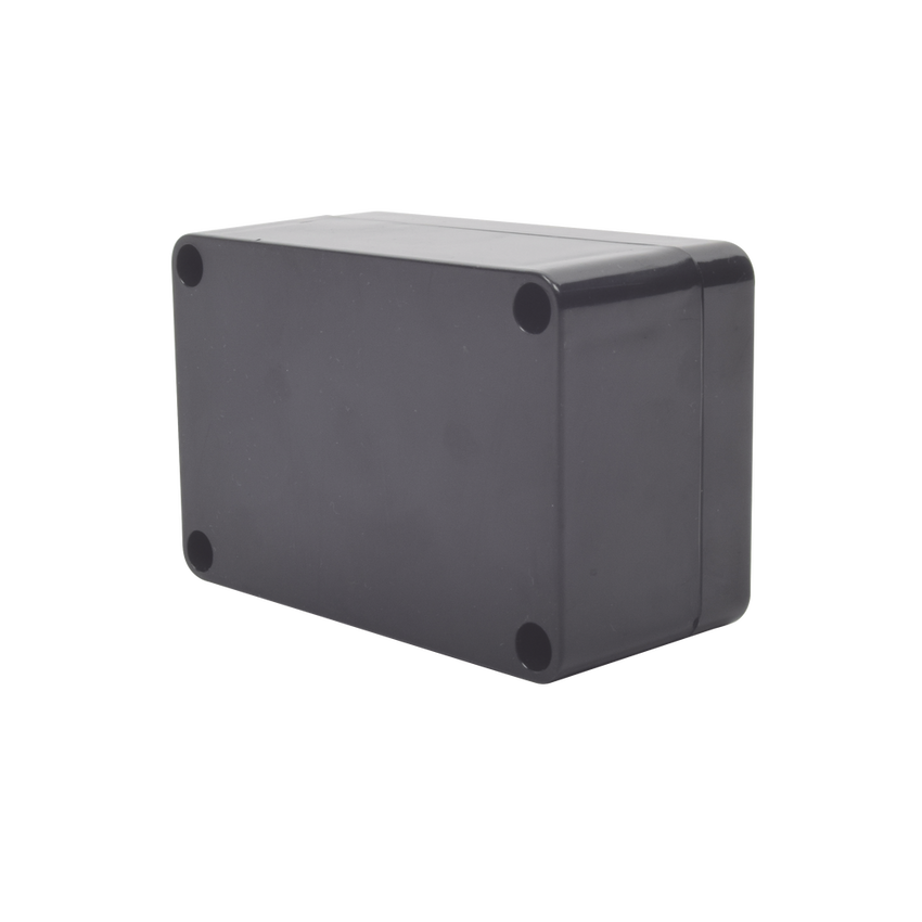 Gabinete Plástico Negro para Exterior (IP65) de 100 x 68 x 50 mm Cierre por Tornillos.