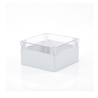 Gabinete Plástico para Exterior (IP65) de 160 x 160 x 90 mm Cierre por Tornillos Tapa Transparente.