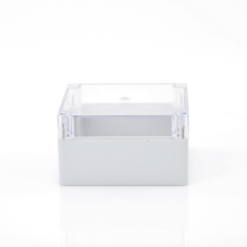 Gabinete Plástico para Exterior (IP65) de 160 x 160 x 90 mm Cierre por Tornillos Tapa Transparente.