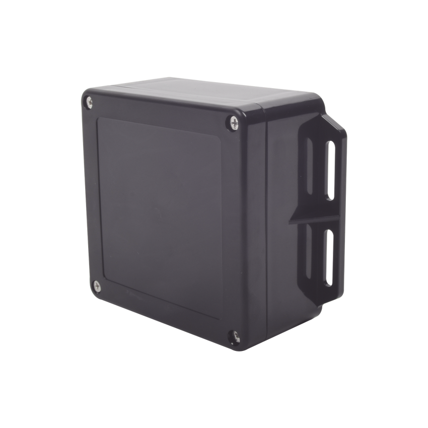 Gabinete Plástico Negro para Exterior (IP65) de 120 x 120 x 60 mm Cierre por Tornillos.
