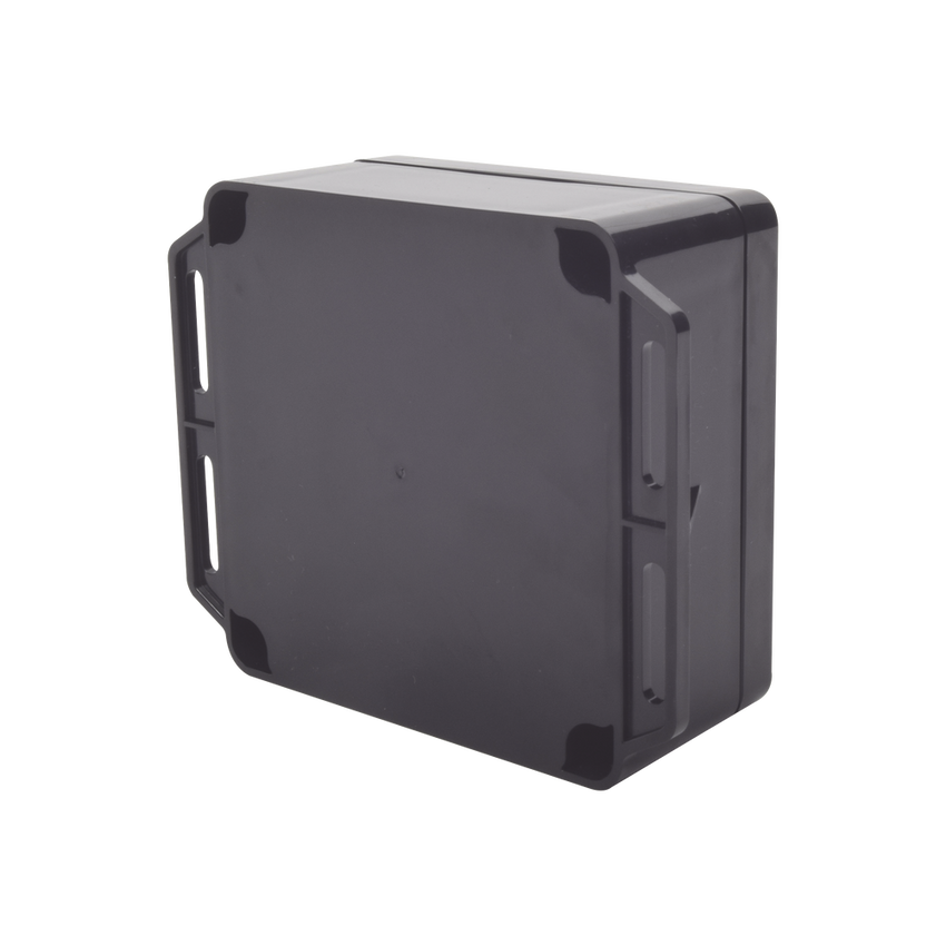 Gabinete Plástico Negro para Exterior (IP65) de 120 x 120 x 60 mm Cierre por Tornillos.