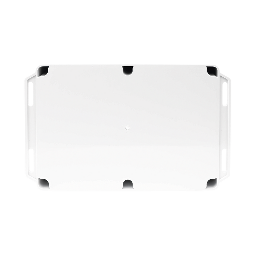 Gabinete Plástico para Exterior (IP65) de 160 x 220 x 100 mm Cierre por Tornillos Metálicos. Tiene Orejas para instalación a muro.