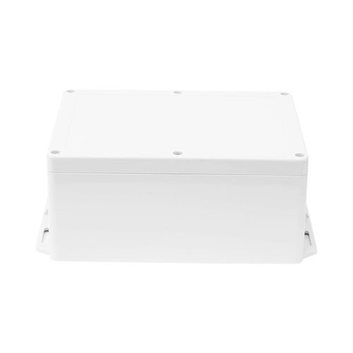 Gabinete Plástico para Exterior (IP65) de 160 x 220 x 100 mm Cierre por Tornillos Metálicos. Tiene Orejas para instalación a muro.