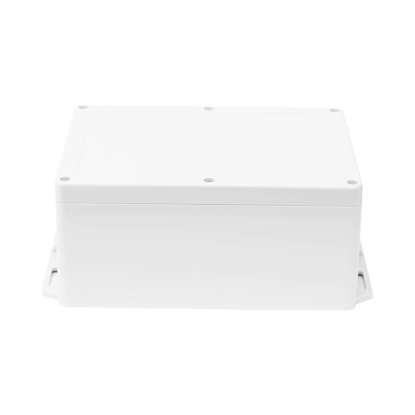 Gabinete Plástico para Exterior (IP65) de 160 x 220 x 100 mm Cierre por Tornillos Metálicos. Tiene Orejas para instalación a muro.