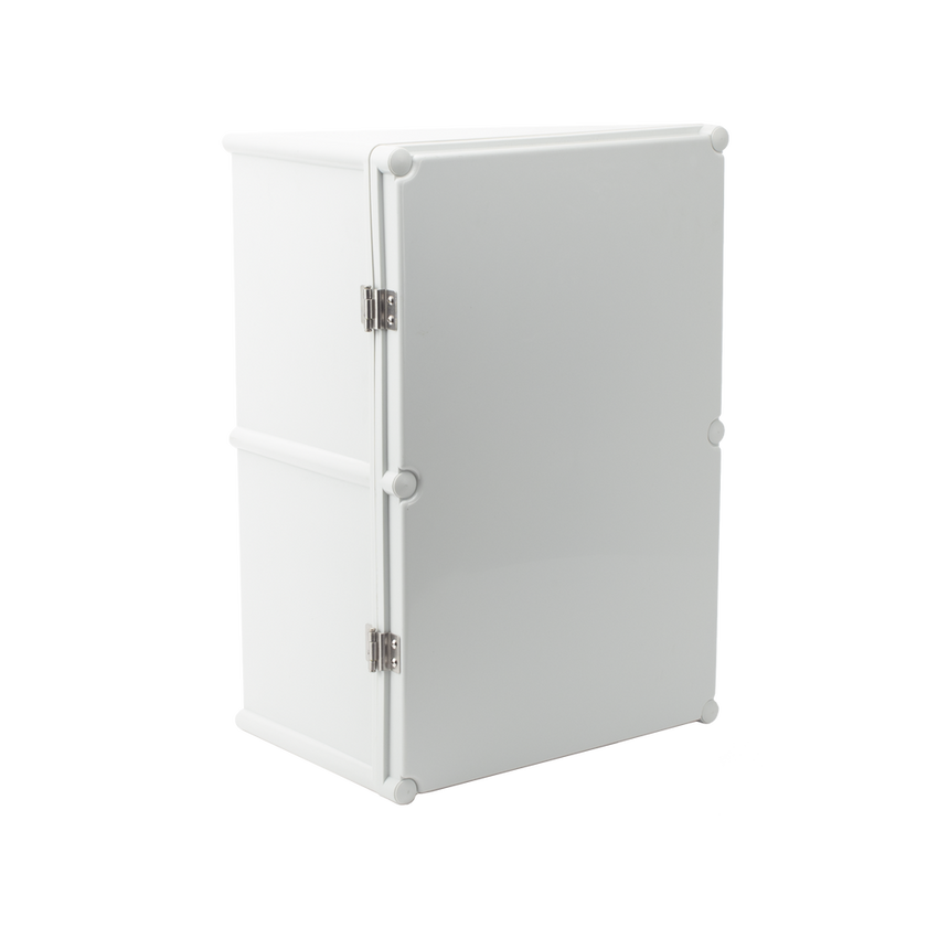 Gabinete Plástico para Exterior (IP65) de 560 X 380 x 265 mm Cierre por broche.