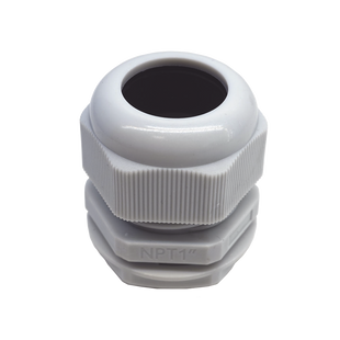 Conector Plástico Blanco Tipo Glándula para Rosca NPT 1"