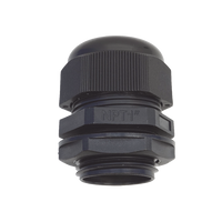 Conector Plástico Negro Tipo Glándula para Rosca NPT 1"