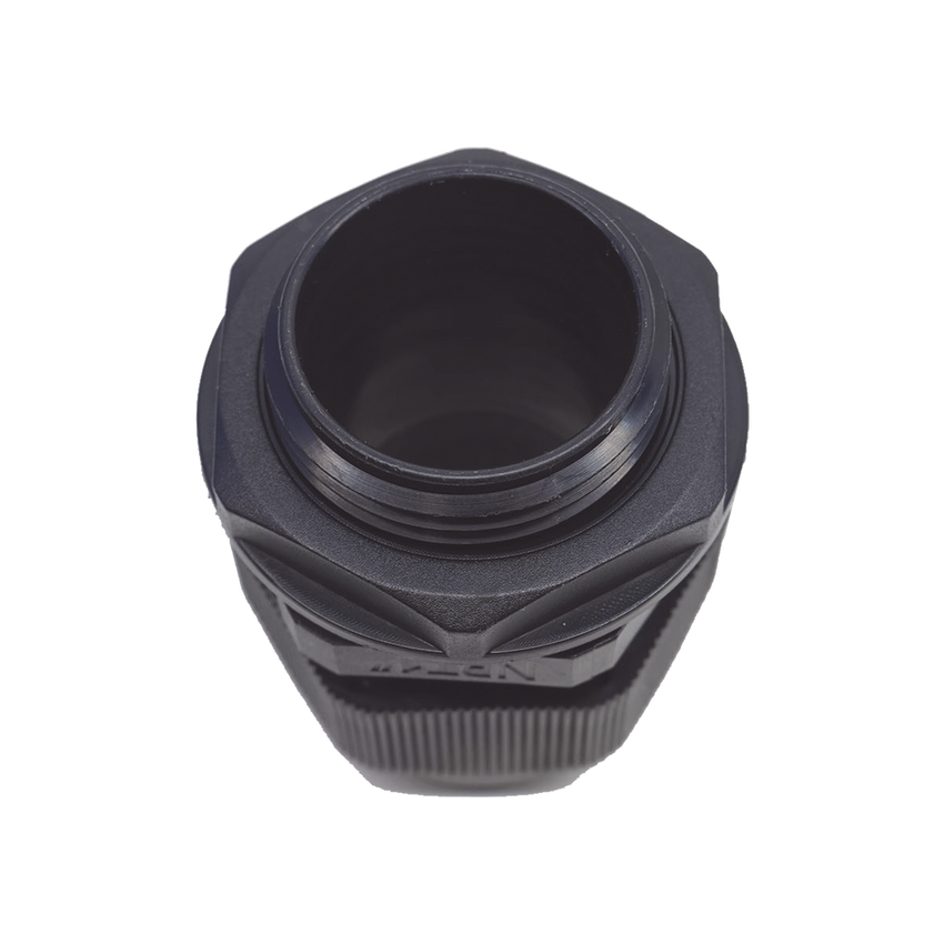 Conector Plástico Negro Tipo Glándula para Rosca NPT 1"