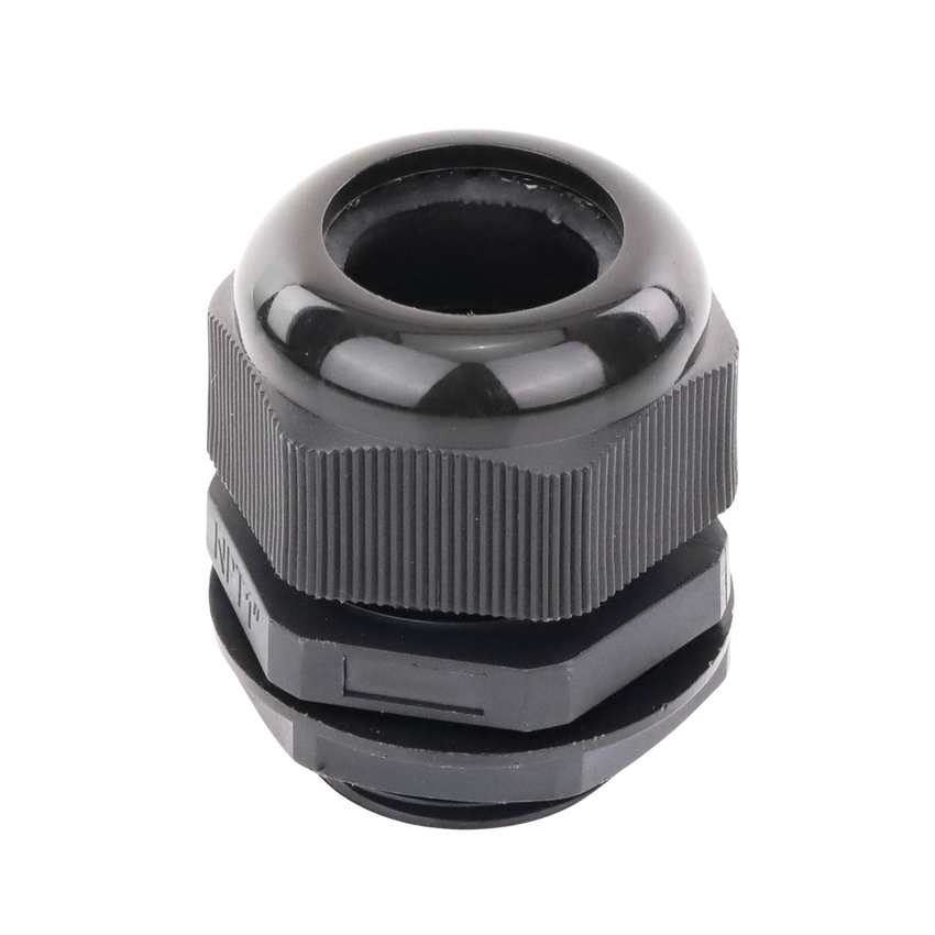 Conector Plástico Negro Tipo Glándula para Rosca NPT 1"