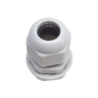 Conector Plástico Blanco Tipo Glándula para Rosca NPT 1/2"