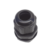 Conector Plástico Negro Tipo Glándula para Rosca NPT 1/2"