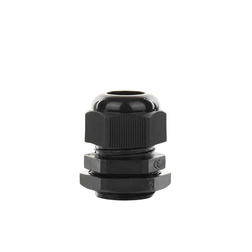 Conector Plástico Negro Tipo Glándula para Cable de 10 a 14 mm de Diámetro.