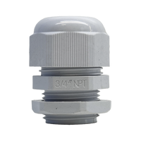 Conector Plástico Blanco Tipo Glándula para Rosca NPT 3/4"