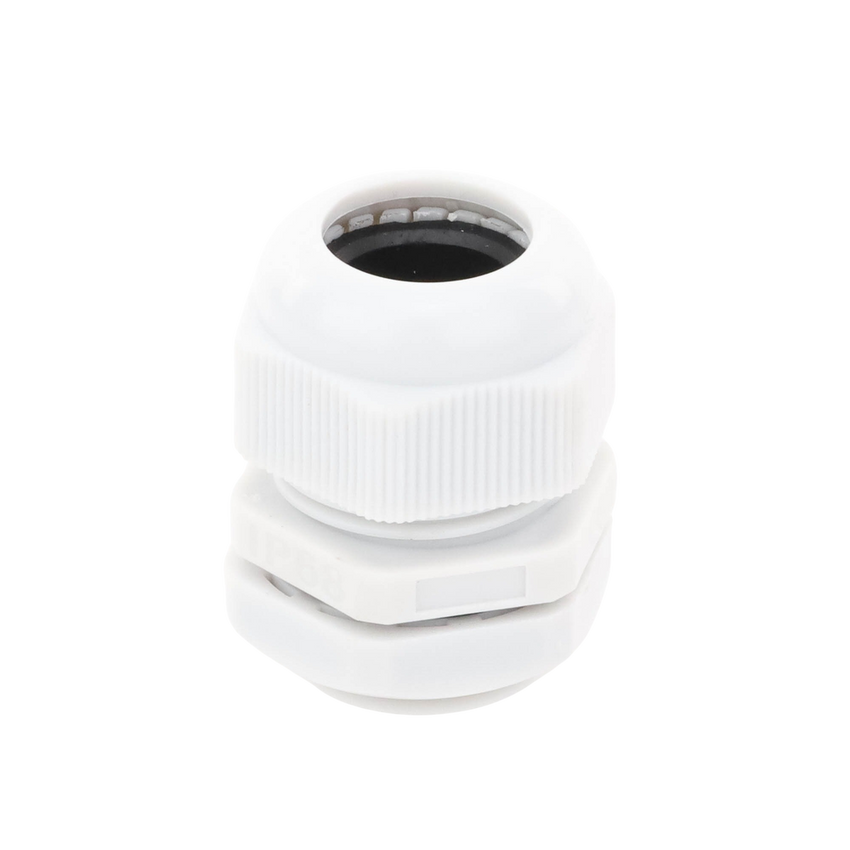 Conector Plástico Blanco Tipo Glándula para Rosca NPT 3/4"