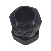 Conector Plástico Negro Tipo Glándula para Rosca NPT 3/4"