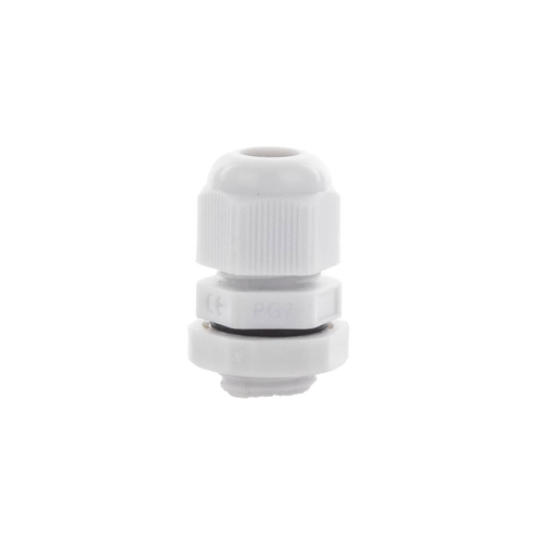 Conector Plástico Gris  Tipo Glándula para Cable de 3.5 a 6 mm de Diámetro.