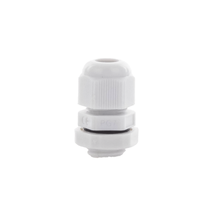 Conector Plástico Gris  Tipo Glándula para Cable de 3.5 a 6 mm de Diámetro.