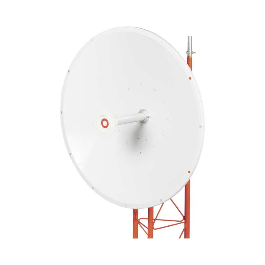 Antena direccional de 3ft, 4.9 a 6.5 GHz, Ganancia 34 dBi, Conectores N-hembra, Polarización doble, incluye montaje para torre o mástil