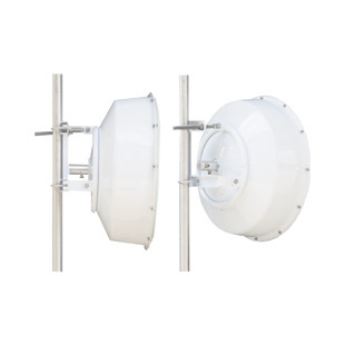 Antena direccional de alta resistencia, Ganancia 30 dBi, (4.9 -6.4 GHz), Plato hondo para mayor inmunidad al ruido, Conectores N-Hembra, Montaje incluido.