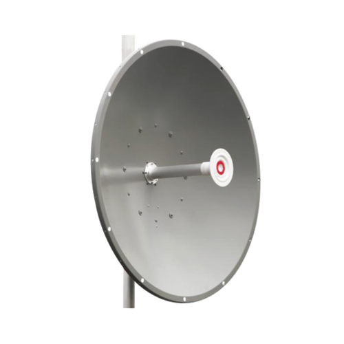 Antena direccional de 3 ft, 5.1 a 7.1 GHz, Ganancia 34 dBi, Conectores RP-SMA Hembra, Polarización doble, incluye montaje para torre o mástil