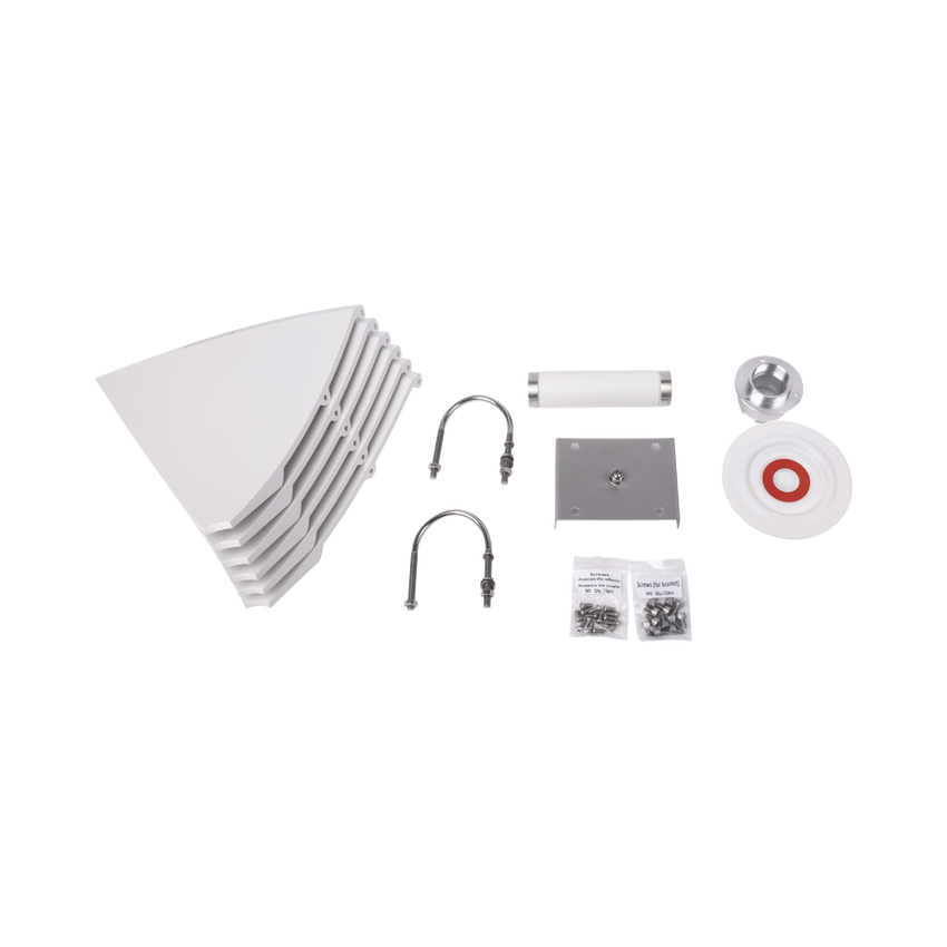 Antena direccional para C5x, B5X, Doble polaridad 45 ° y 90 °, 4.9 - 6.5 GHz, 2 ft, Ganancia de 30 dBi, Montaje incluido