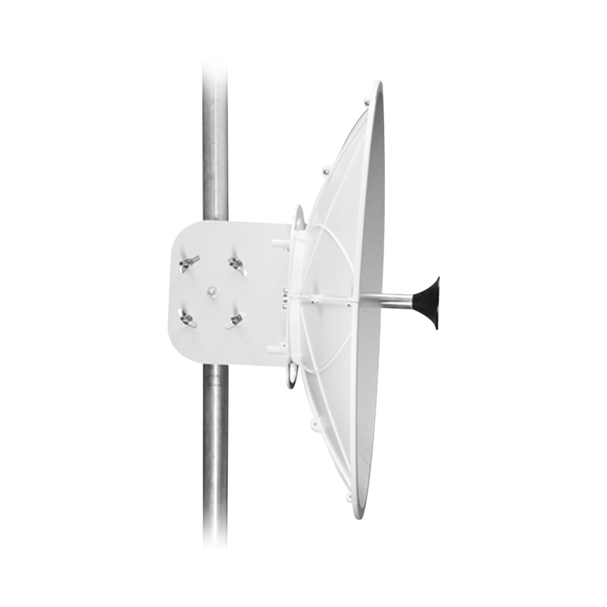 Antena direccional para B11, Doble polaridad, 10 a 11.7 GHz, 2 ft, Alta ganancia en 34 dBi, Montaje incluido