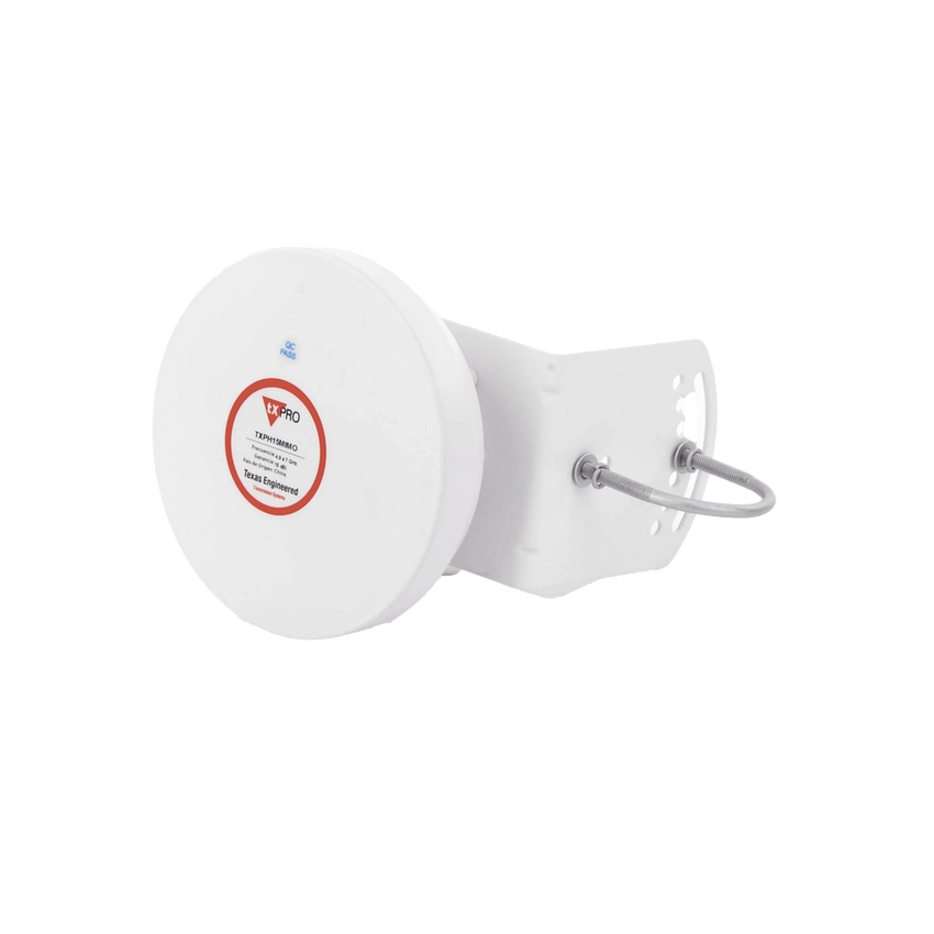 Antena Tipo Horn de 45 °, 15 dBi, 4.9 - 7GHz, Ideal para ambientes de alto ruido,  Tipo de conector RPSMA, con montaje y jumpers incluidos