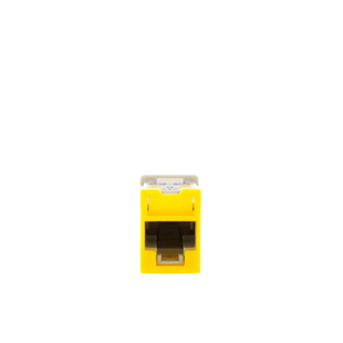 Jack Ultramax Cat5e, UTP, Montaje Híbrido en Placa de Pared (Plano y Angulado), Color Amarillo, Punch Down