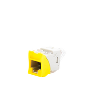 Jack Ultramax Cat5e, UTP, Montaje Híbrido en Placa de Pared (Plano y Angulado), Color Amarillo, Punch Down