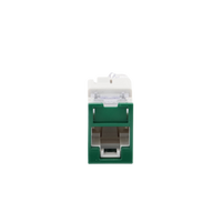 Jack UltraMAX Cat5e, UTP, Montaje Híbrido en Placa de Pared (Plano y Angulado), Color Verde, Punch Down