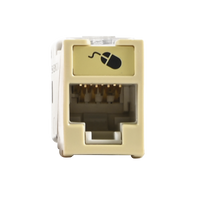 Jack UltraMAX Cat5e, UTP, Montaje híbrido en Placa de Pared (Plano y Angulado), Color Marfil, Punch Down