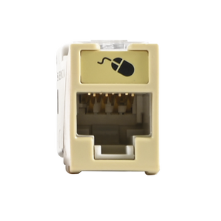 Jack UltraMAX Cat5e, UTP, Montaje híbrido en Placa de Pared (Plano y Angulado), Color Marfil, Punch Down