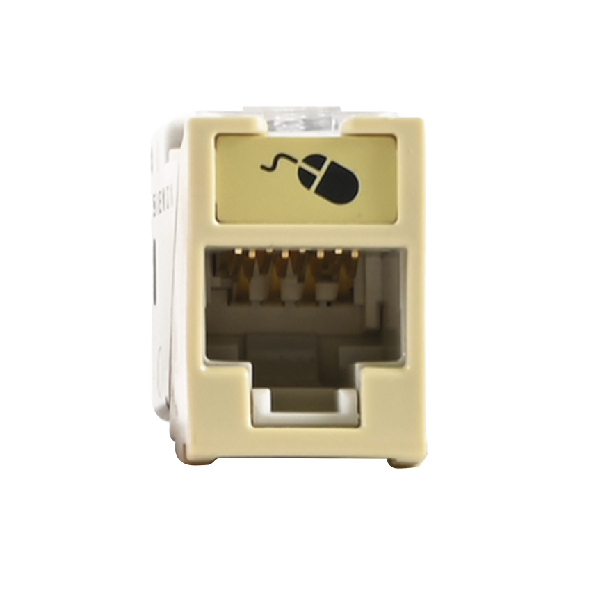 Jack UltraMAX Cat5e, UTP, Montaje híbrido en Placa de Pared (Plano y Angulado), Color Marfil, Punch Down