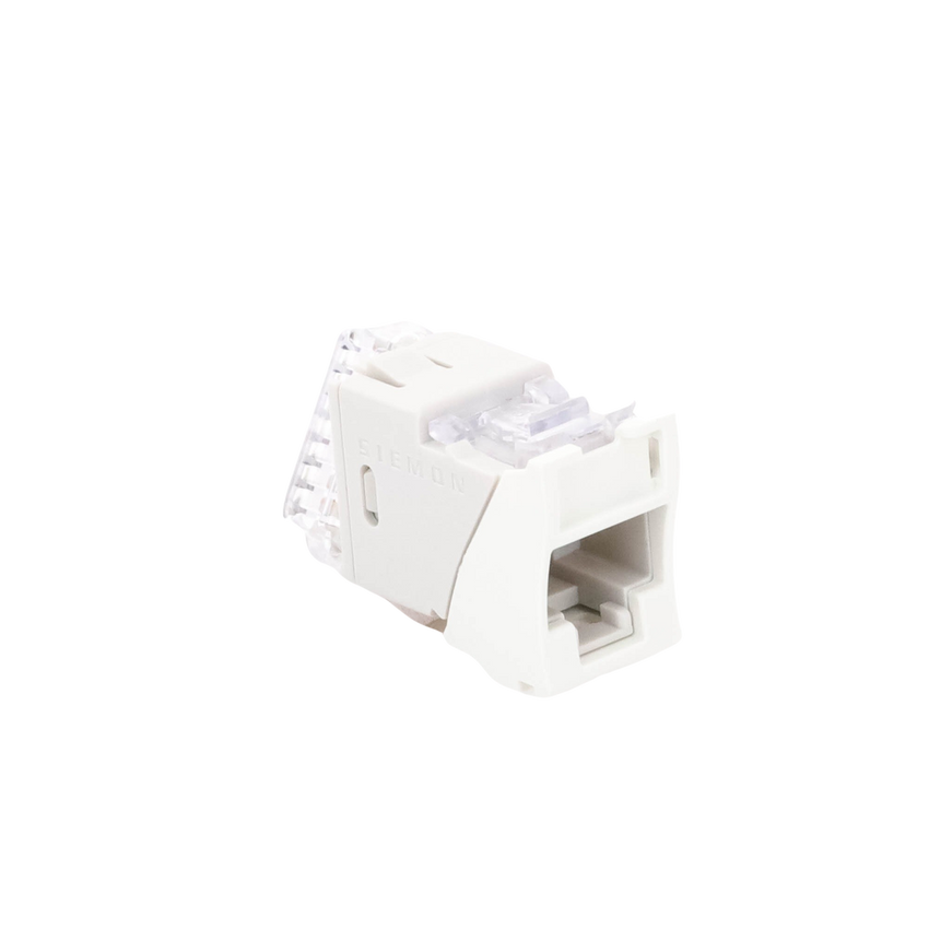 Jack Ultramax Cat6A, UTP, Montaje Híbrido en Placa de Pared (Plano y Angulado), Color Blanco, Punch Down