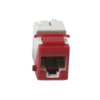 Jack UltraMAX Cat6A, UTP, Tipo Keystone, Color Rojo, Punch Down