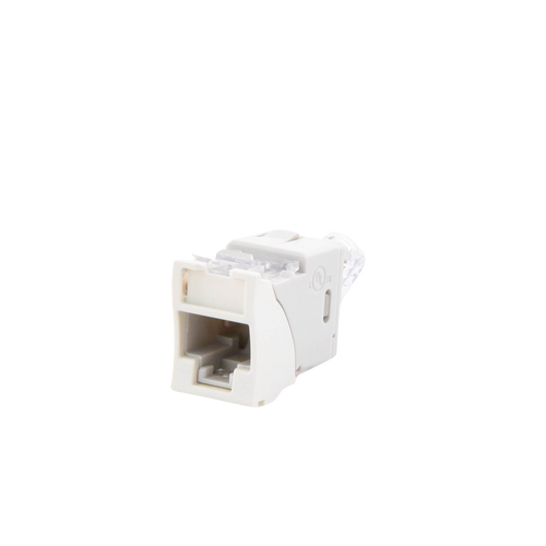 Jack Ultramax Cat6, UTP, Montaje Híbrido en Placa de Pared (Plano y Angulado), Color Blanco, Punch Down