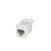 Jack Ultramax Cat6, UTP, Montaje Híbrido en Placa de Pared (Plano y Angulado), Color Blanco, Punch Down