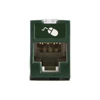 Jack UltraMAX Cat6, UTP, Montaje híbrido en Placa de Pared (Plano y Angulado), Color Verde, Punch Down