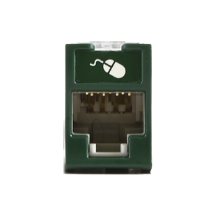 Jack UltraMAX Cat6, UTP, Montaje híbrido en Placa de Pared (Plano y Angulado), Color Verde, Punch Down