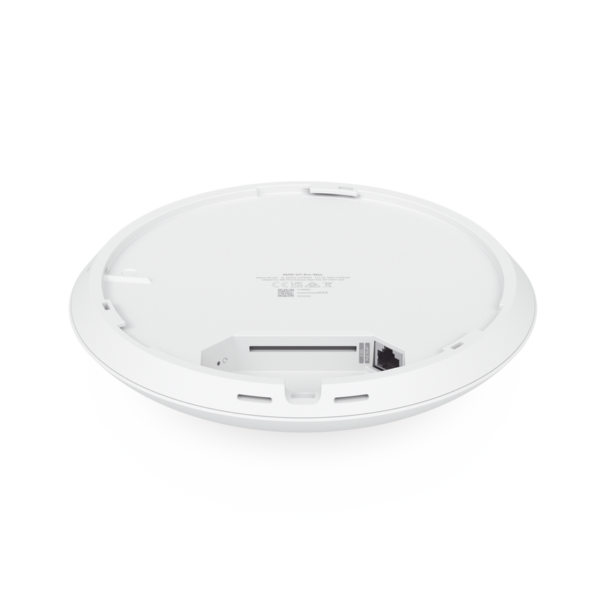 Access Point UniFi U7 Pro Max con 8 streams espaciales / para Techo o Pared / Tribanda (2.4/5/6GHz) / Radio Dedicado a Escaneo Espectral / Puerto 2.5 GbE / +500 clientes / POE+ (No incluido) / Para alta densidad de usuarios en escenarios exigentes