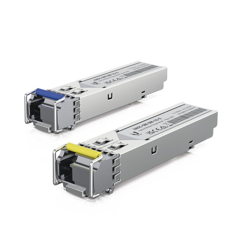 UFiber Módulo SFP, transceptor MiniGibic MonoModo 1.25 Gbps, distancia 3km, Simplex, un conector LC, incluye 2 tranceptores