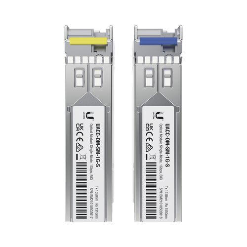 UFiber Módulo SFP, transceptor MiniGibic MonoModo 1.25 Gbps, distancia 3km, un conector LC, incluye 2 tranceptores