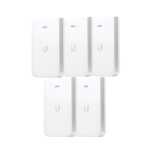 5 Access Point UniFI doble banda, cobertura 180°, MIMO 2x2 de pared para habitaciones de hotel.