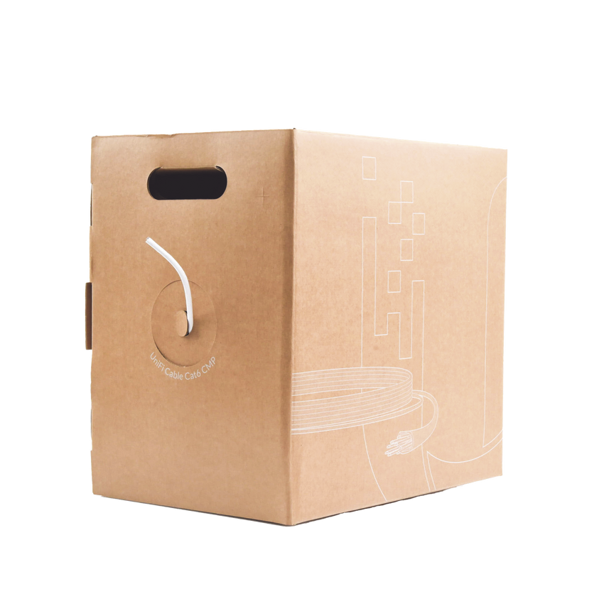 Bobina de cable UTP Plenum (CMP) UniFi, Cat6, Color blanco, 23 AWG, 305m para interior