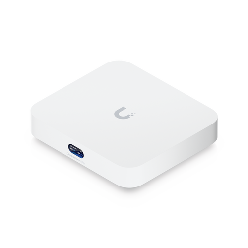 UniFi Cloud Gateway, Router multiWAN para balanceo/failover / Integra UniFi Network para administrar hasta 30 dispositivos UniFi, (1) puerto WAN 1/2.5 GbE y (4) puertos LAN GbE