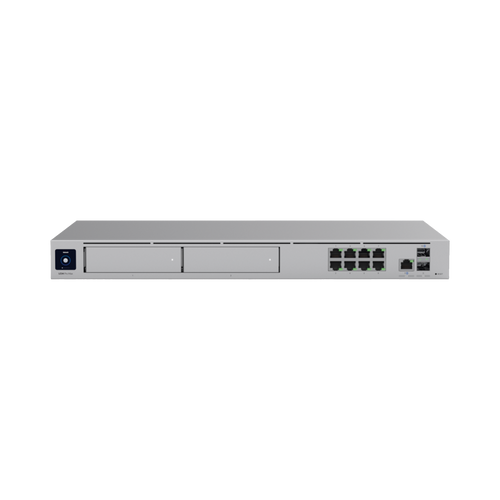 UniFi Cloud Gateway: Dream Machine PRO MAX. Administra hasta 150 dispositivos UniFi y 2000 clientes/todas las aplicaciones UniFi/5 Gbps de ruteo con IDS/IPS, 2 bahías 3.5", 128 GB SSD internos, Fail Over, balanceo de cargas, VPN/SD-WAN
