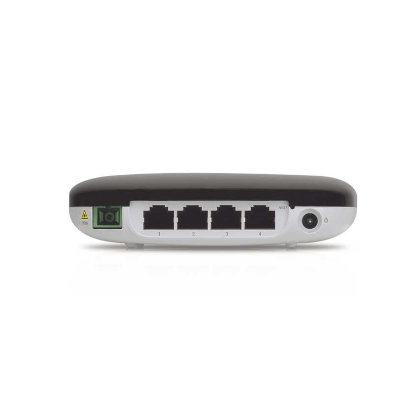 UFiber WiFi 802.11n GPON ONU, Unidad de red óptica con 1 puerto WAN GPON (SC/APC) + 4 puertos LAN Gigabit Ethernet