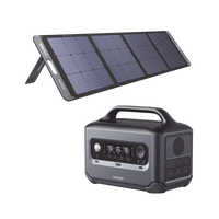 Kit de Estación de Energía Portátil 600W (680Wh) + Panel Solar Plegable de 100W.