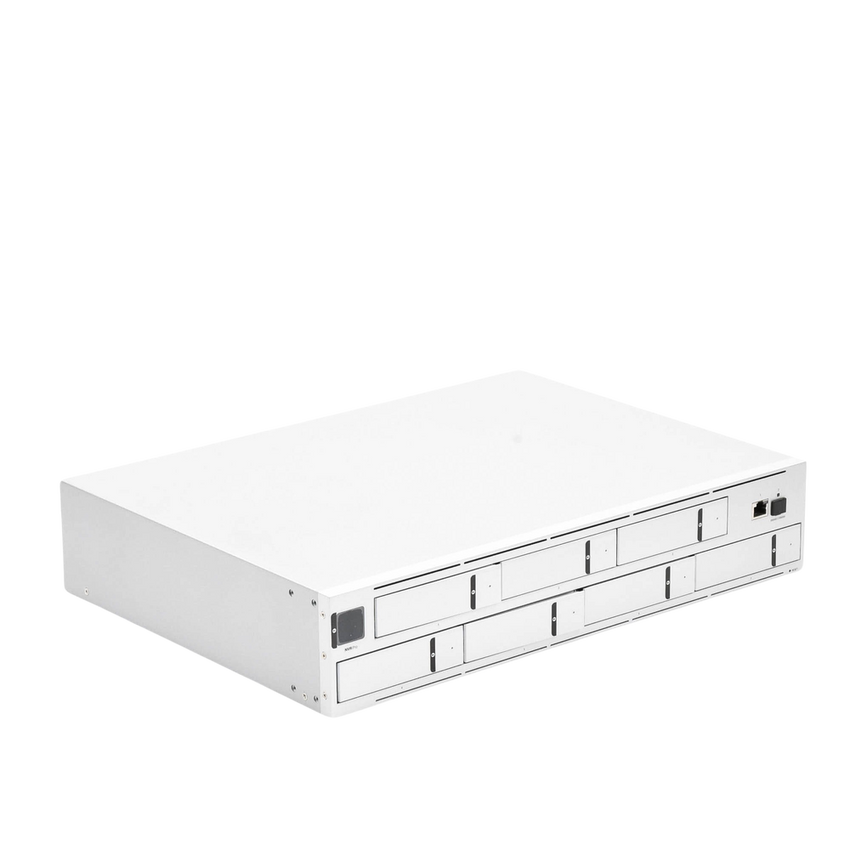 NVR PRO UniFi Protect, con bahía  para 7 discos duros, almacena hasta 20 cámaras 4k o 60 cámaras 1080p, pantalla táctil